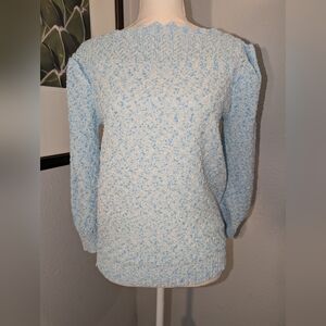 Centannio Knits Ltd Vintage made In USA Blue and White Women's Sweater